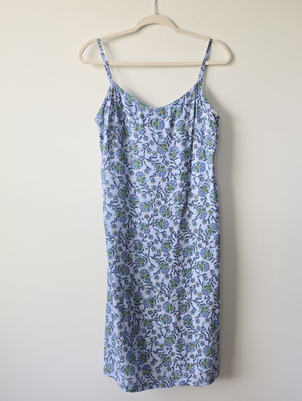 Old Navy Light Blue Floral Midi Slip Dress